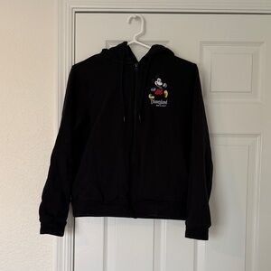 Black Disney Hoodie with Mickey Mouse Embroidery